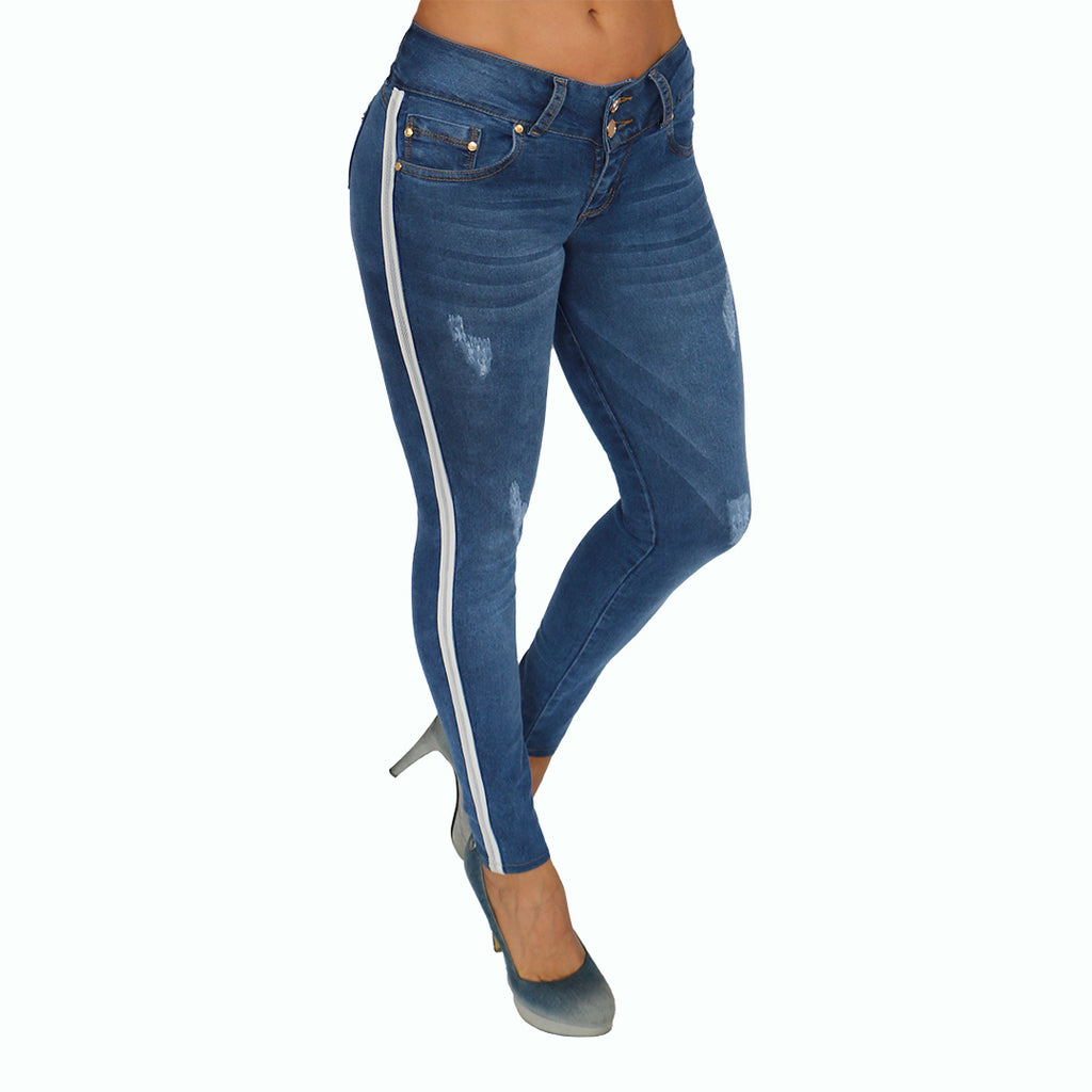 GENERICO Jeans de mujer focalizado con aplicaciones Msco Jeans